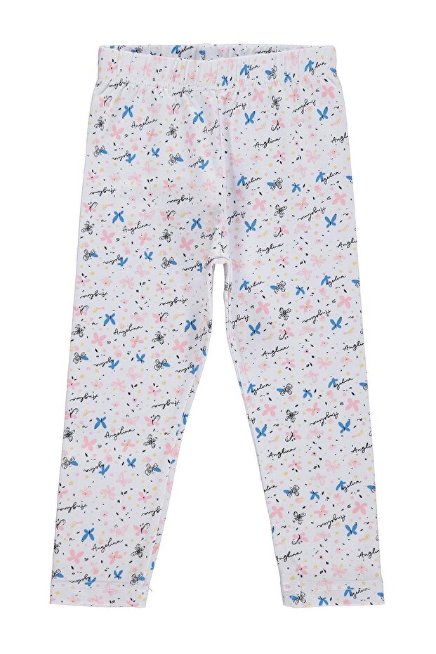 Butterfly Patterned Tights for 2-5 Years - Off-White
