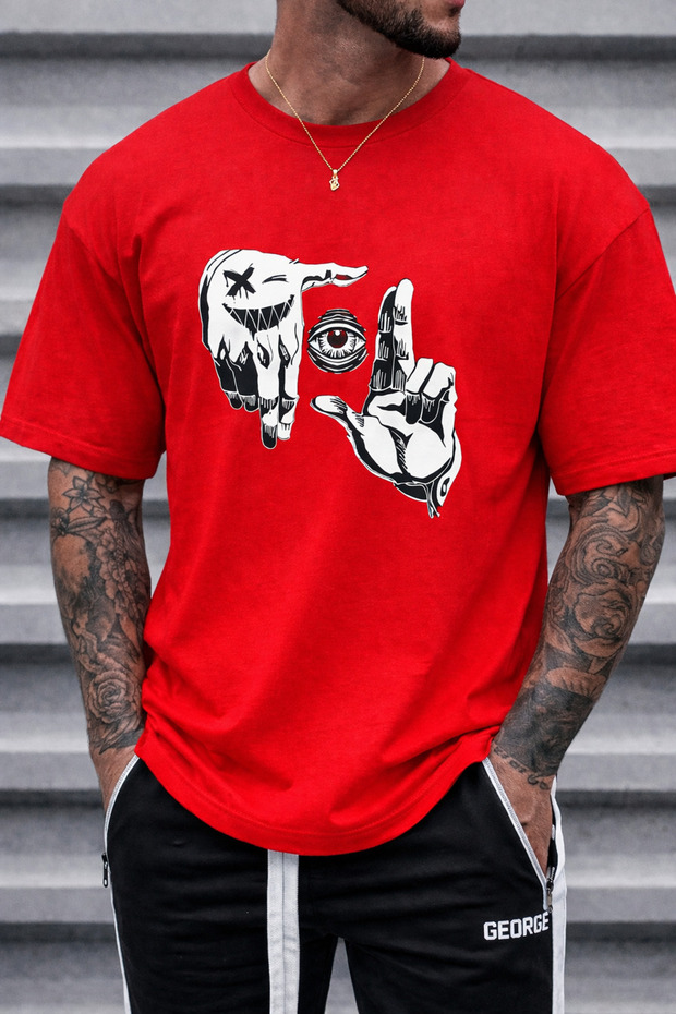 Eye Printed Men's Oversize Tee / T-Shirt