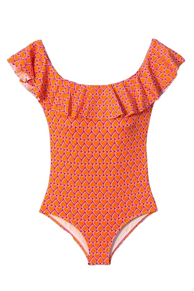 Cute Heart Figured Girl's Swimsuit