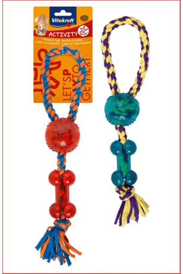 FY Activity Rope with Plastic Bone, Dog Large