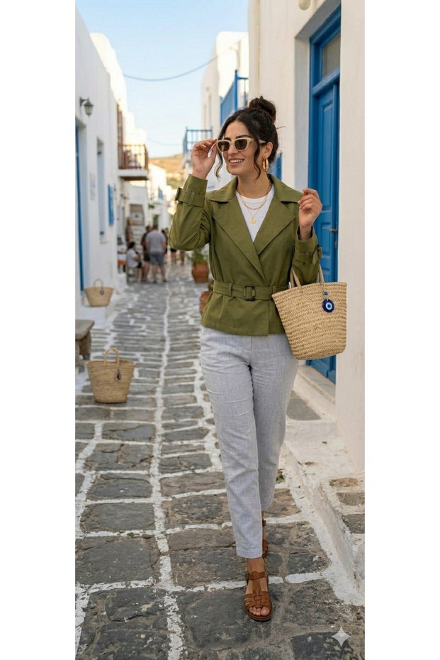 Women's Double-Breasted Collar Waist Length Short Jacket - Italian Cut Premium Jean/Fabric Jacket
