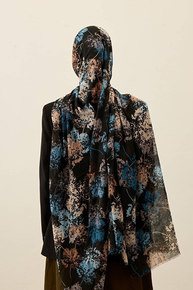 Leaf Pattern Aya Series Shawl - 2