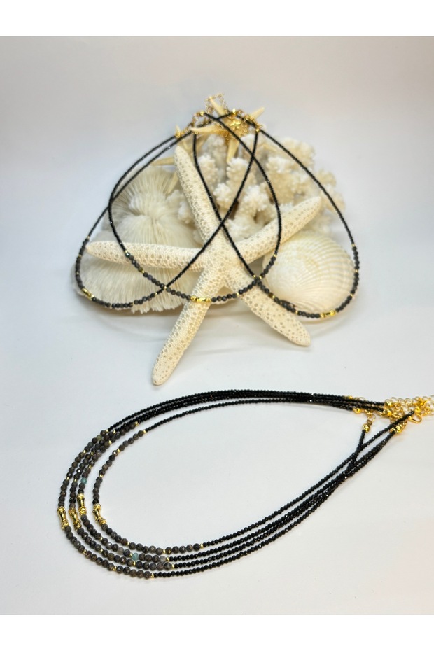 Garnet Obsidian Protection Shield Natural Stone Special Design Necklace
