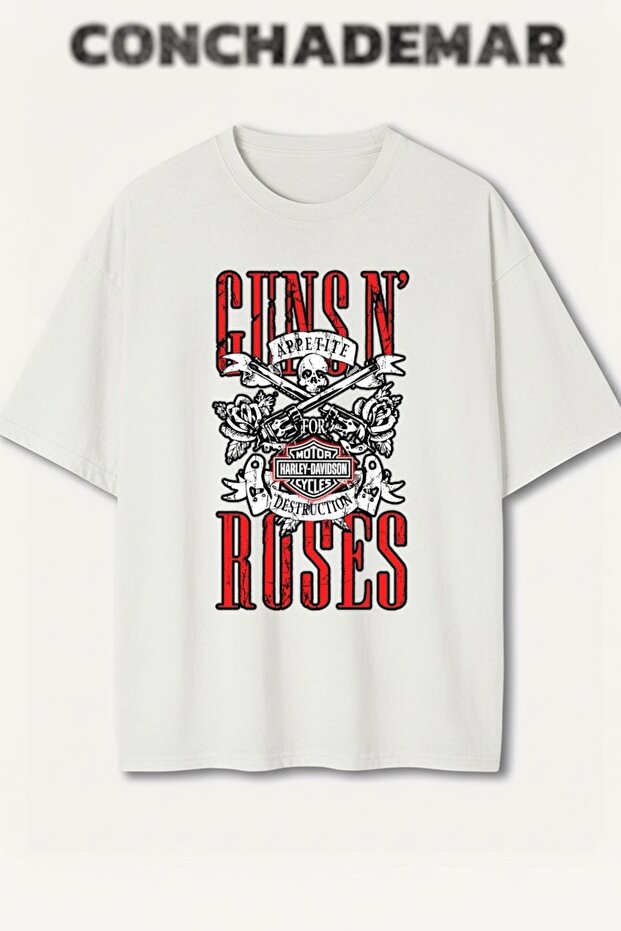 Guns N' Roses Printed Premium Oversized Cotton Lu T-Shirt
