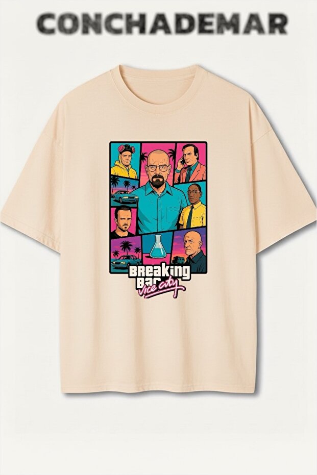 تي شيرت قطني فاخر كبير الحجم مطبوع عليه Breaking Bad