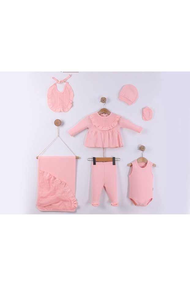 Ruffle Detailed 7-Piece Girls' Hospital Discharge Bodysuit Set