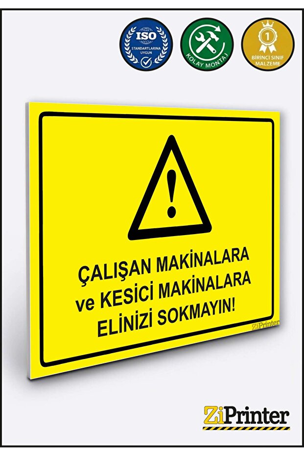 Do Not Put Your Hands on Moving Machines or Cutting Machines! Isg Warning Sign Dekota 25X35 cm