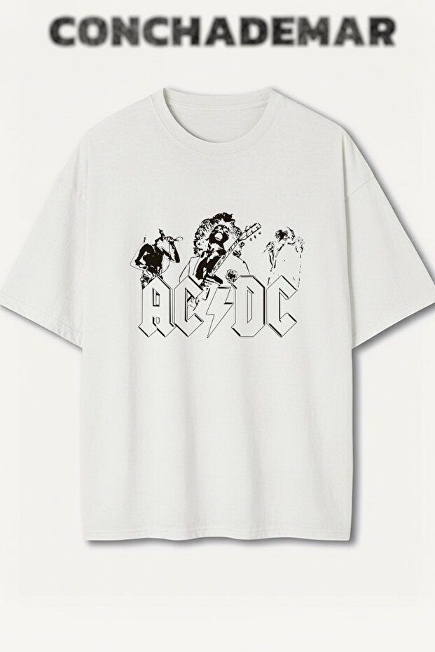 Acdc Printed Premium Oversize Cotton T-Shirt