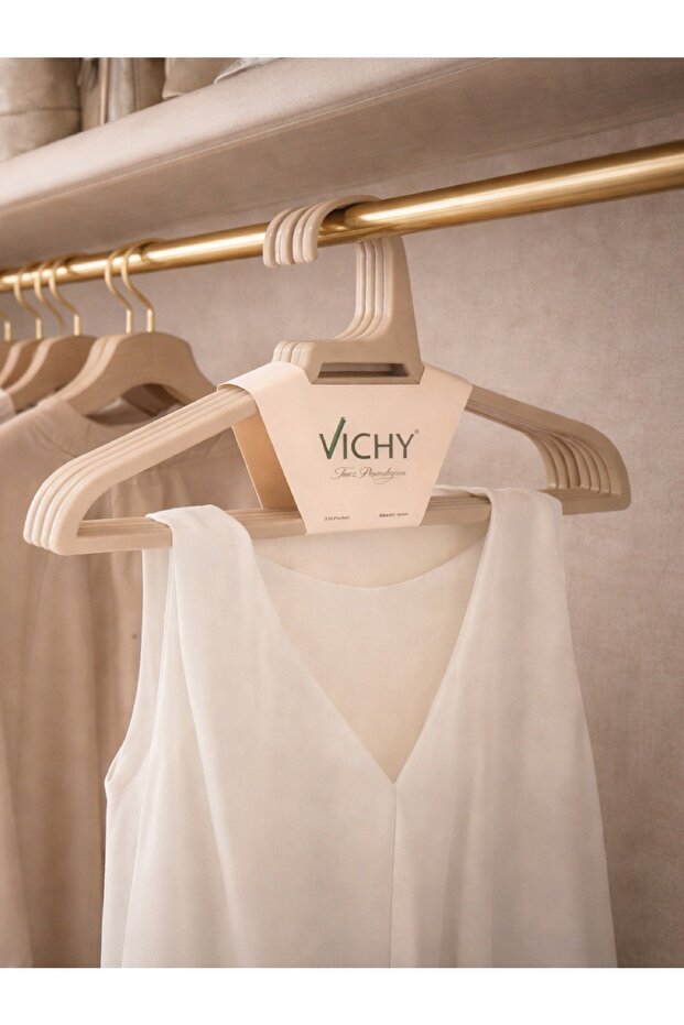 5-Piece Non-Slip Surface Hanger 45 cm – Beige Color Clothes & Coat Hanger Vch-7025