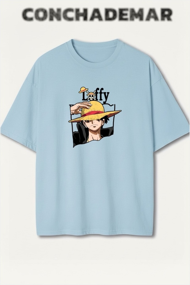 One Piece Luffy Printed Premium Oversize Cotton T-Shirt