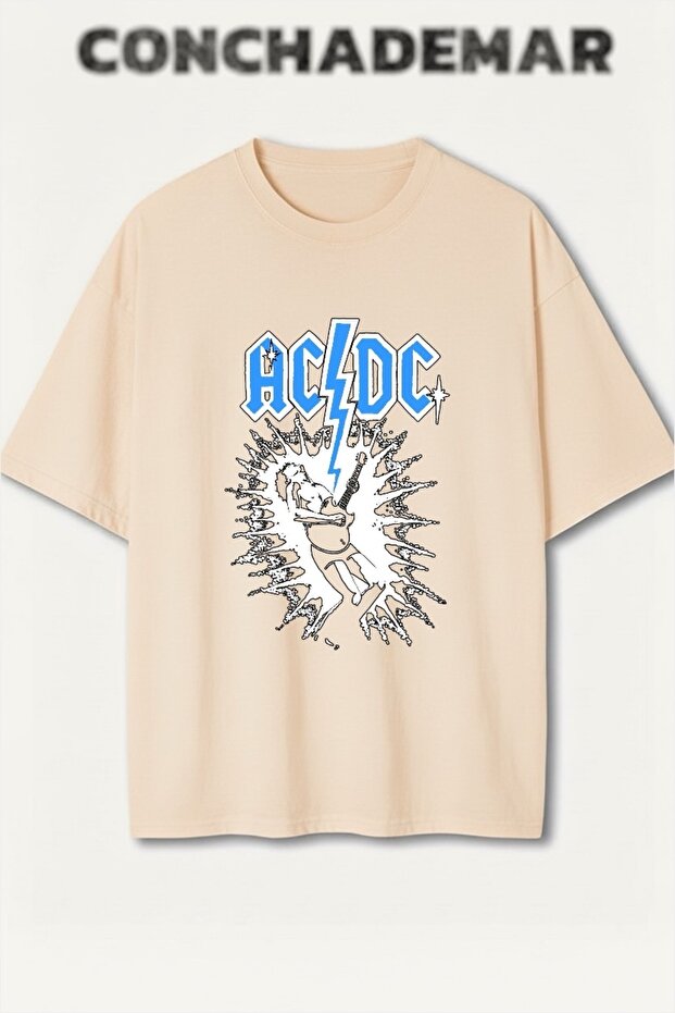 تي شيرت قطني فاخر مطبوع من ACDC