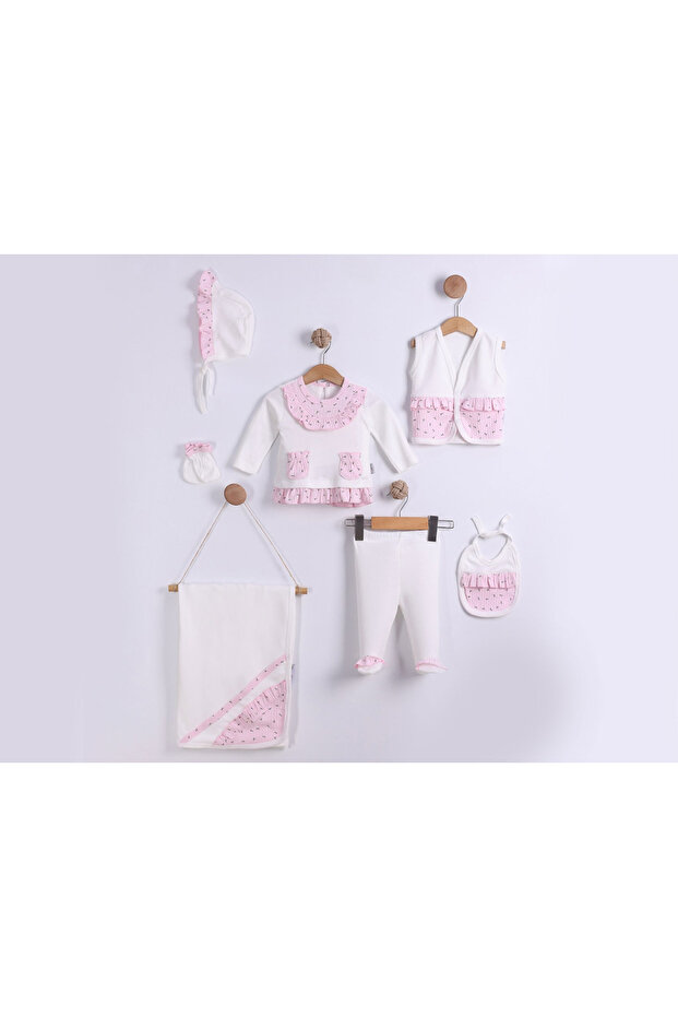 Floral Patterned 7-Piece Girls' Hospital Outfit Set