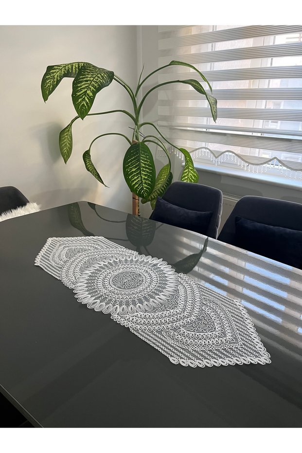 French Lace Luxury Tulle Guipure Stylish Single Runner - Smart Coffee Table Cover 40X110 cm