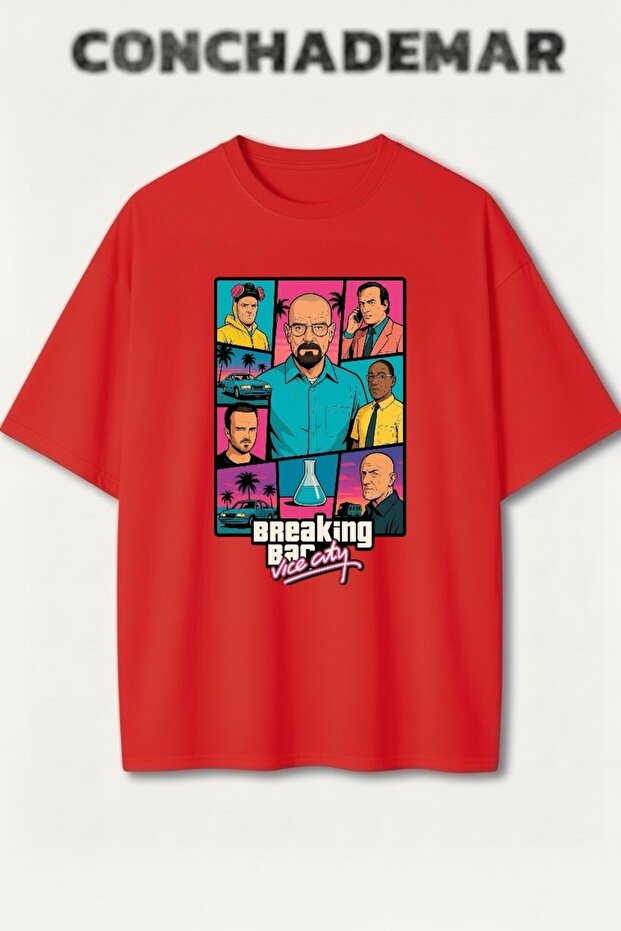 تي شيرت قطني فاخر كبير الحجم مطبوع عليه Breaking Bad