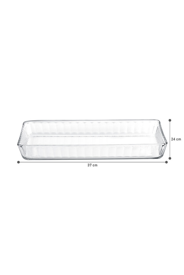 Chérie Rectangular Borosilicate Glass Baking Tray - Transparent - 8
