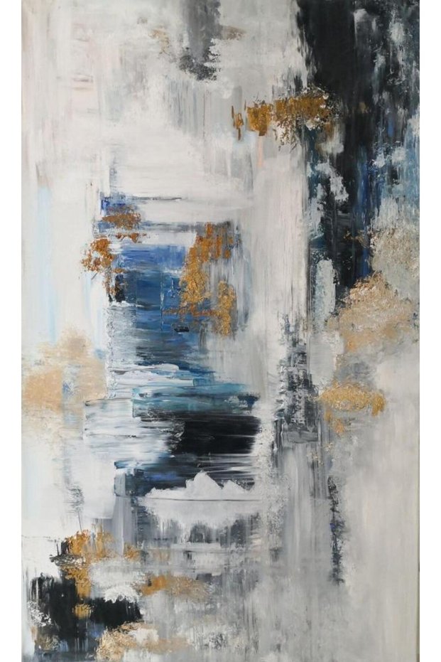 لوحة الأزرق الذهبي الهادئ