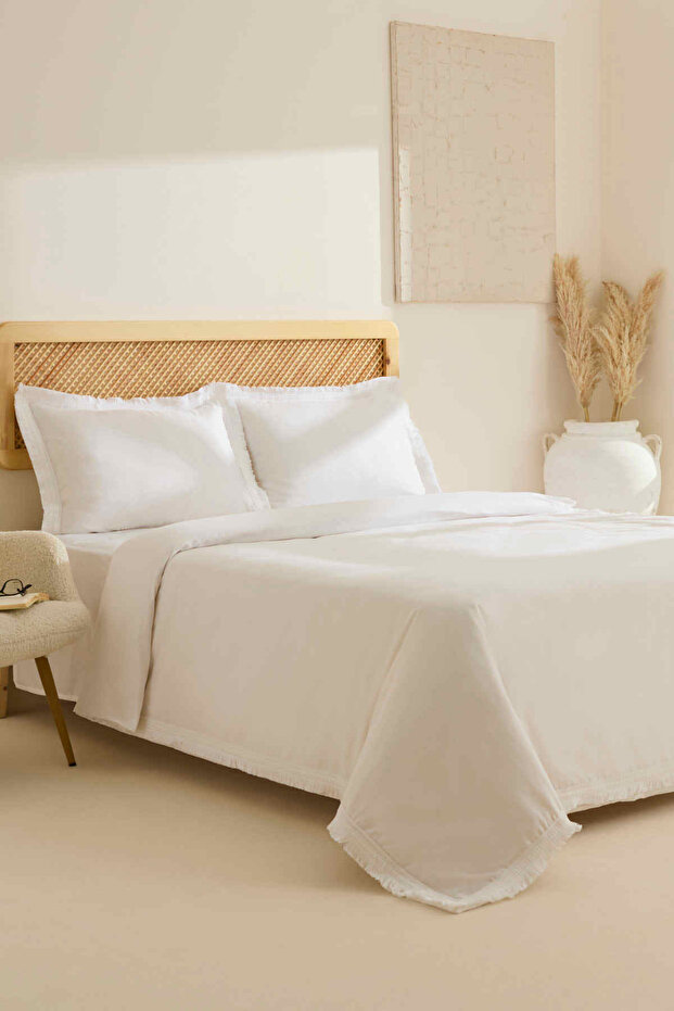 Helios 100% Cotton Double Duvet Cover Set White
