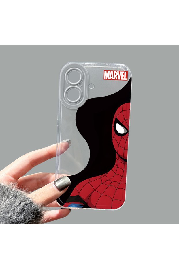 iPhone 16 Compatible Camera Protected Anti-Shock Aesthetic Print Patterned Transparent Silicone Case