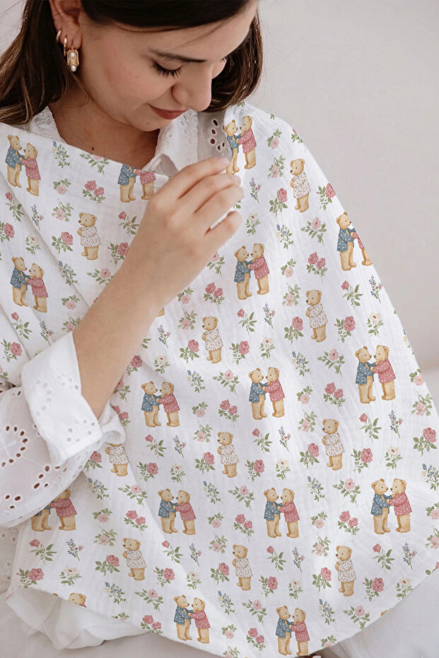 Muslin Nursing Cover - Little Bear