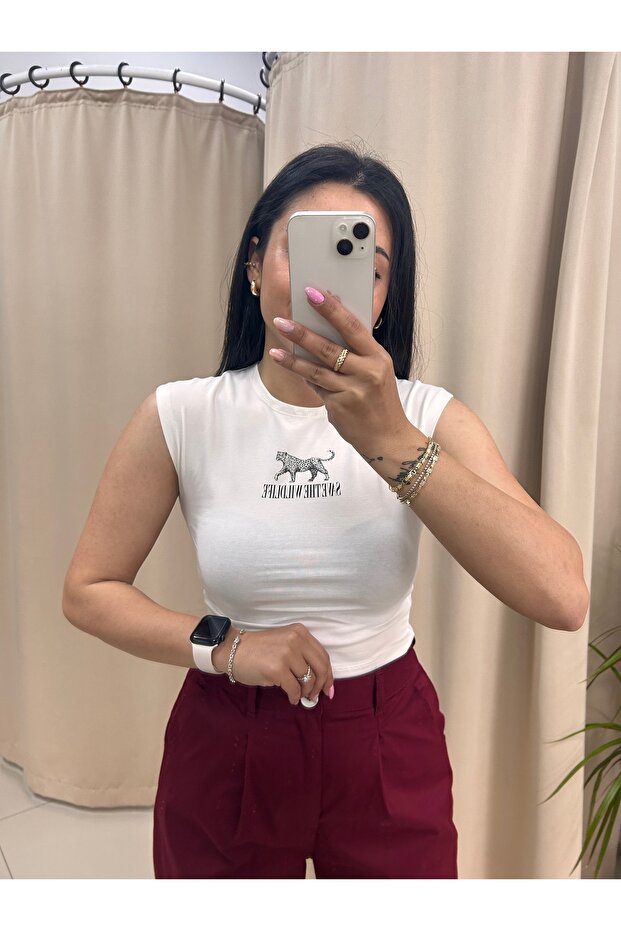 Leopar baskı Tshirt