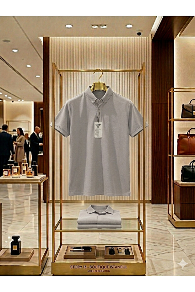 A Summer Night's Must-Have: Breathable Knitwear T-Shirt "Buttoned Collars"