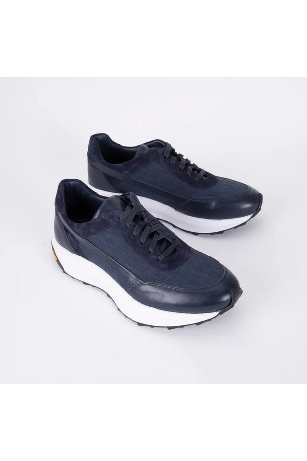 D4200Y Men's Sneaker Sports Shoes – Genuine Leather & Suede Lightweight Eva Sole for Daily Use