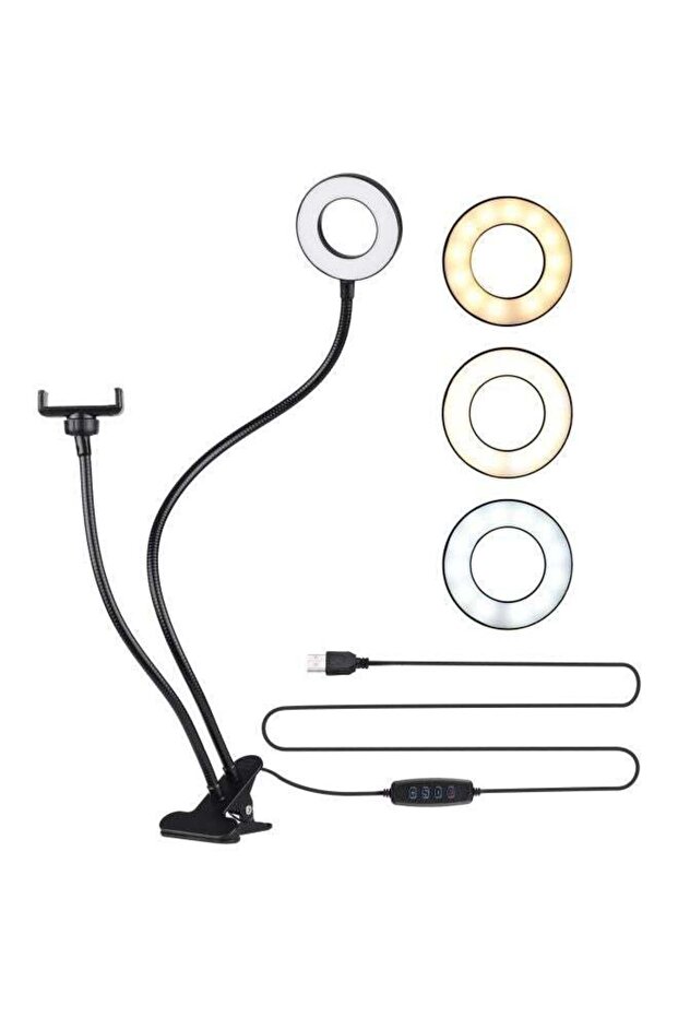 2-In-1 LED Ring Light with Cell Phone Holder Stand – Adjustable Brightness, Perfect for Video Calls,