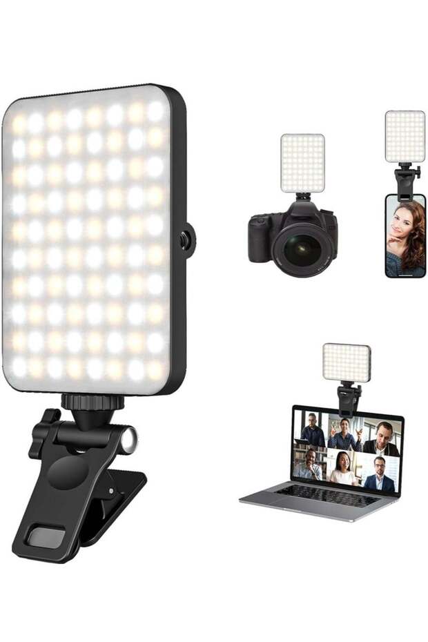 LED Selfie Light with 60 LEDs, 2200mAh Rechargeable Cell Phone Fill Light – Adjustable RGB 2500K-650