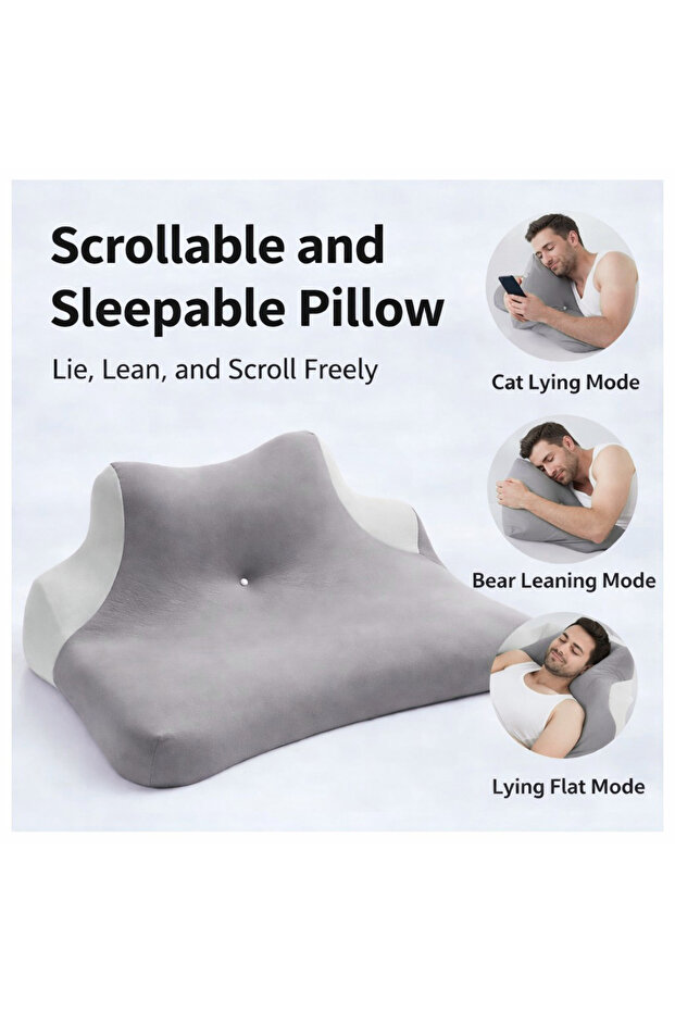Memory Foam Pillow 60x40x23cm Neck Support Pillow For Scroll/Sleep Multipurpose
