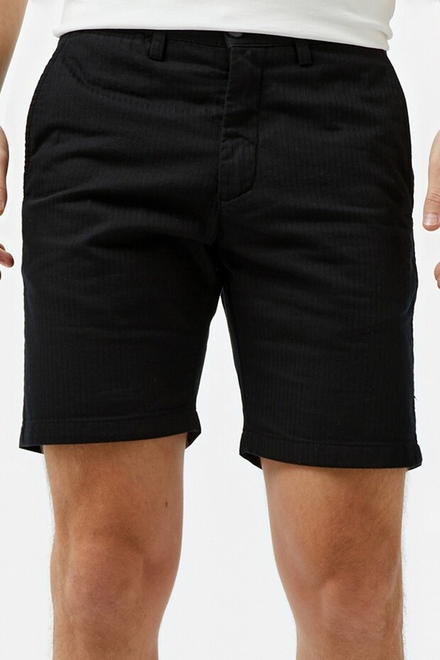 Men's Slim Fit Bermuda Shorts Men's Slim Fit Linen Bermuda Shorts Black
