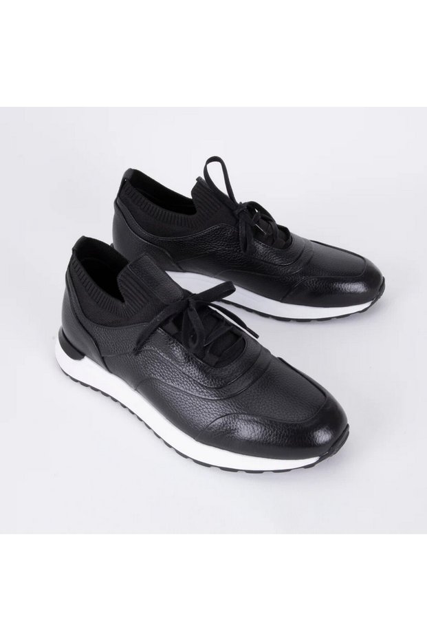 D546T Men's Sneaker Sports Shoes, Genuine Leather & Knit Upper, Eva Sole for Daily Use