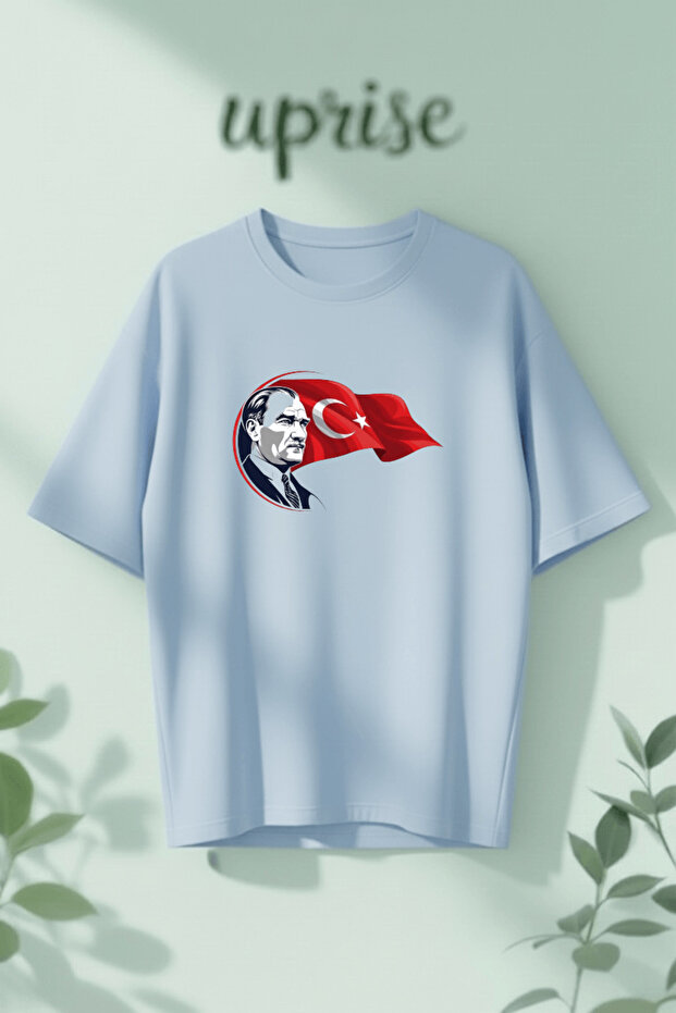 Flag Ataturk Printed Cotton Oversize T-Shirt