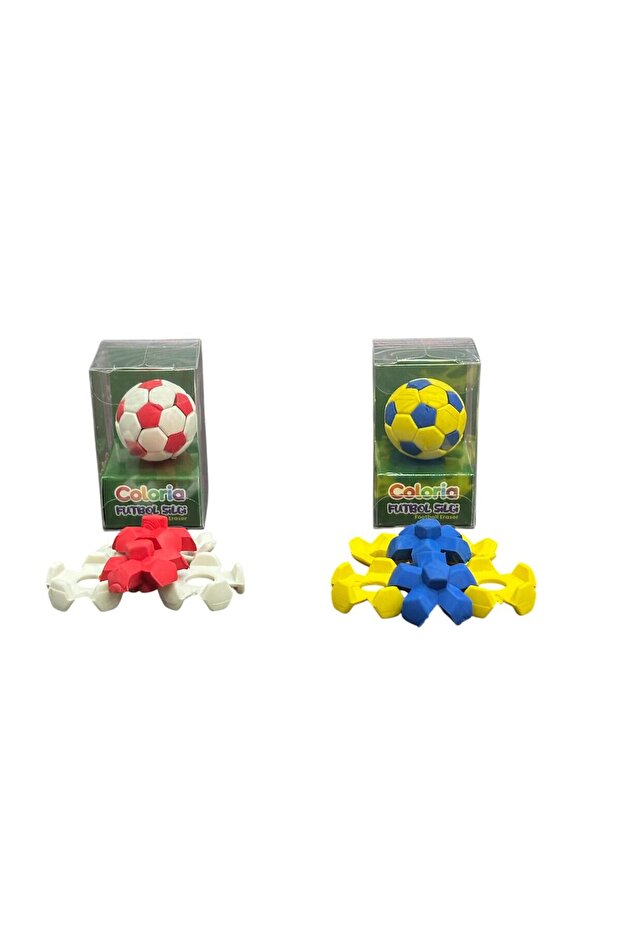 3D Puzzle Fan Eraser Set of 2 (Yellow-Dark Blue & Red-White)