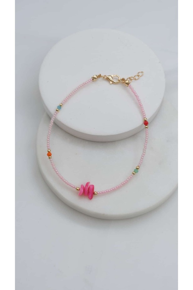 Pink Bead Detail Anklet