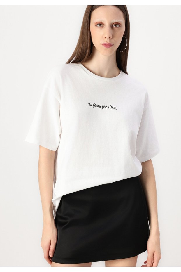 Women's Printed Oversize T-Shirt 100% Cotton | Comfortable Fit Short Sleeve K