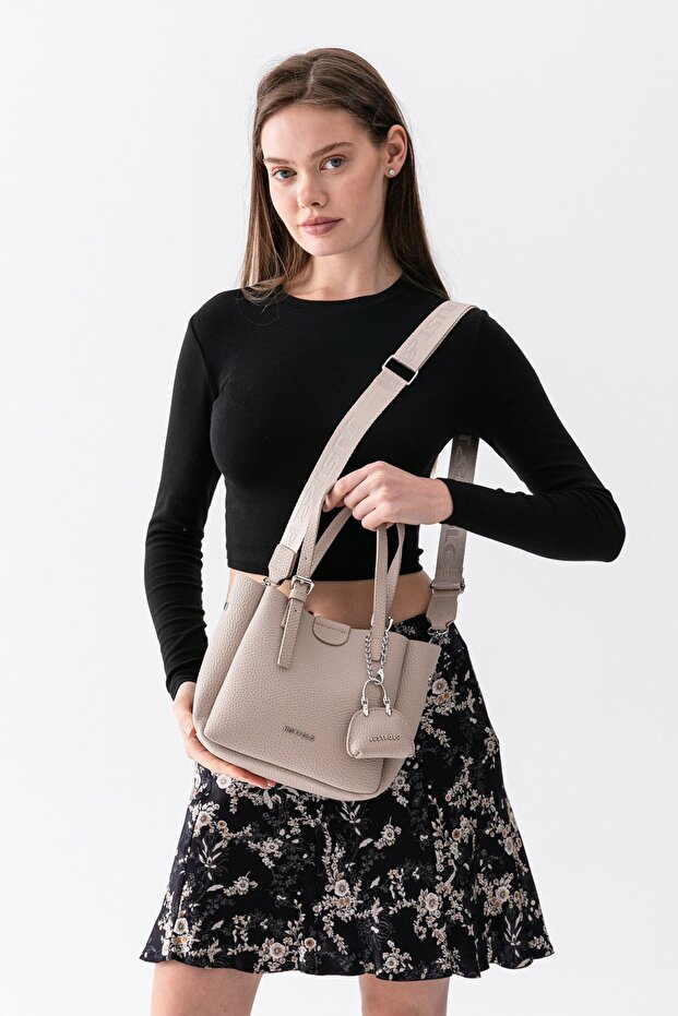 Cherry Charml Medium Size Soft Leather Look Large Volume Stone Women's Shoulder Bag Pbu1107