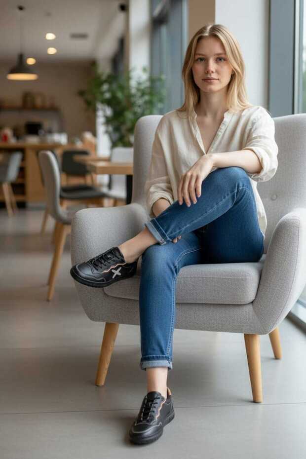 Genuine Leather Daily Comfortable Flexible Shoes Ekc003