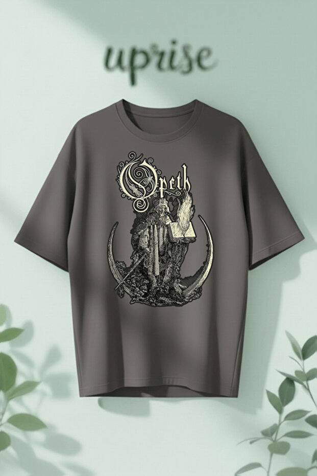تي شيرت قطني كبير الحجم مطبوع عليه Opeth