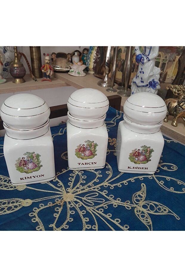 Ceramic Triple Spice Containers
