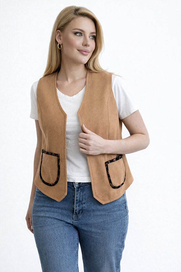 Women's Double-Sided Flannel Divitin Fabric Felt Vest