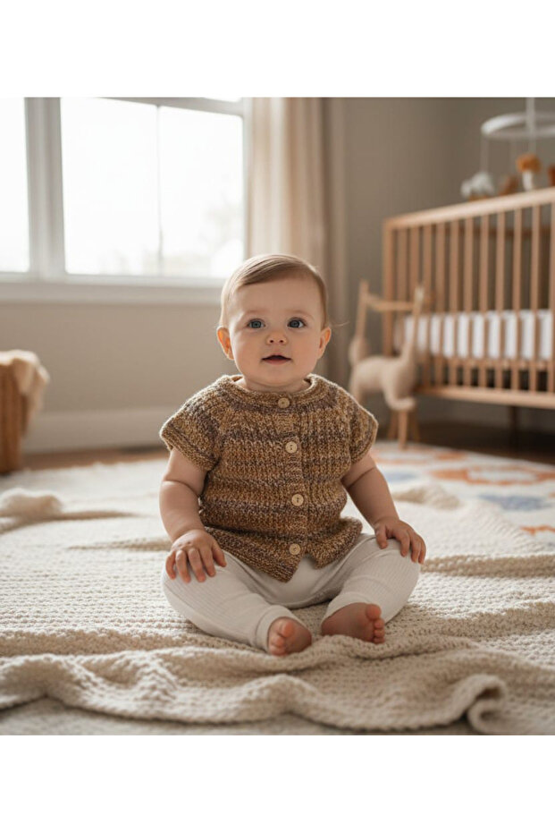 0-1 Year Old Colorful Short Sleeve Baby Cardigan