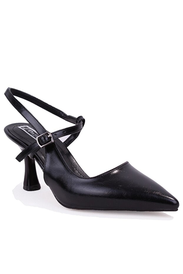 Dza07-1296047 Black 8 cm Thin Heeled Classic Women's Shoes