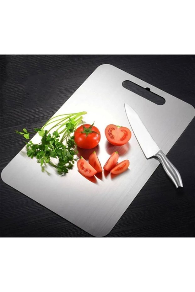 Top Quality Stainless Steel Metal Cutting Board 24X34 Cm, with Non-Stick Silicone Feet