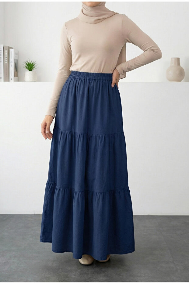 Women's Layered Comfortable Tencel Skirt - Lvr014