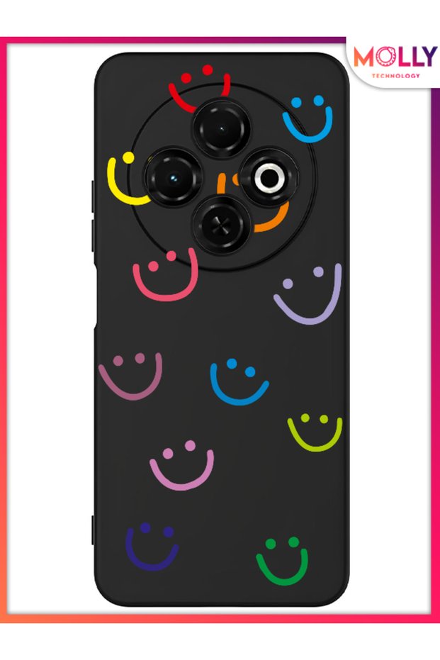 حافظة سيليكون سوداء بنمط Happy Disorder لهاتف TECNO SPARK 30C