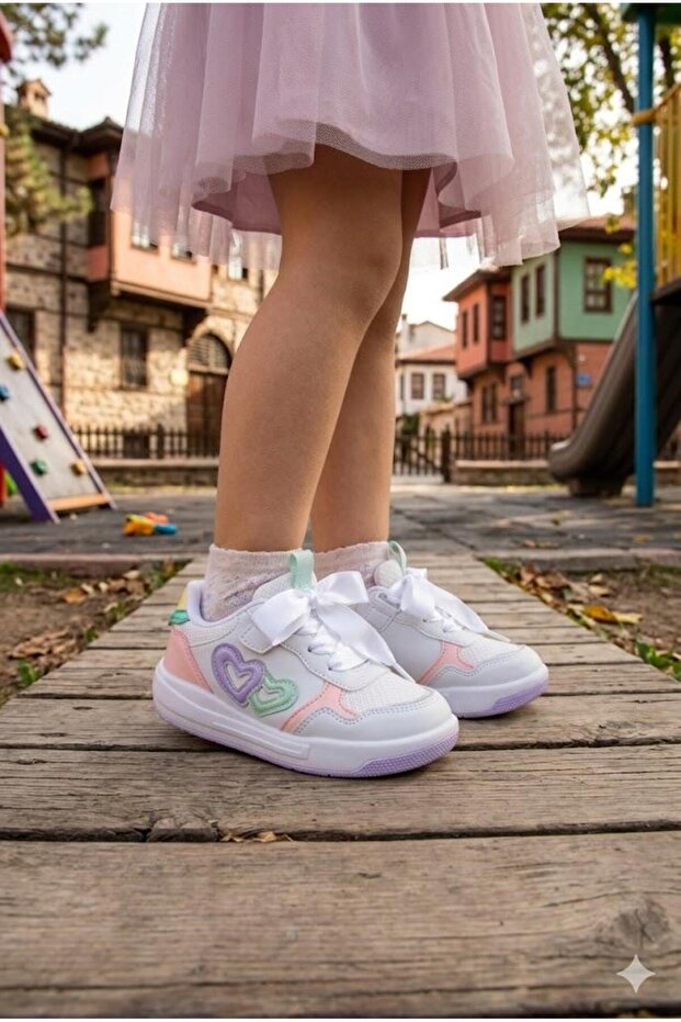 220.b26y.184 White Tracy Anatomical Comfortable Girls' Shoes