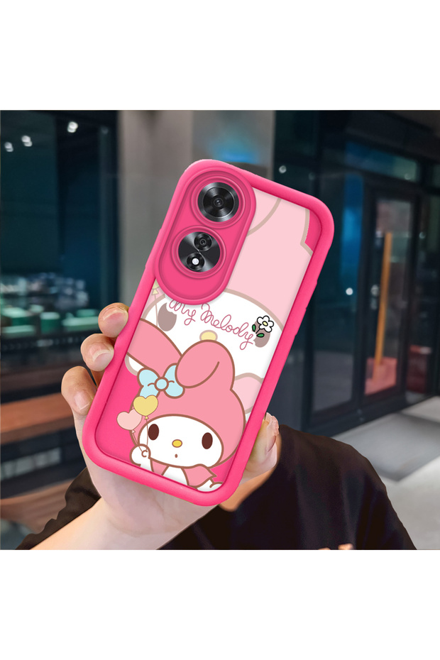 Oppo A60 Compatible Pink Red Silicone Case Shockproof Camera Protection
