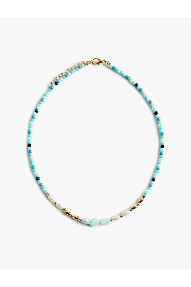 Pearl Detailed Multicolor Beaded Necklace