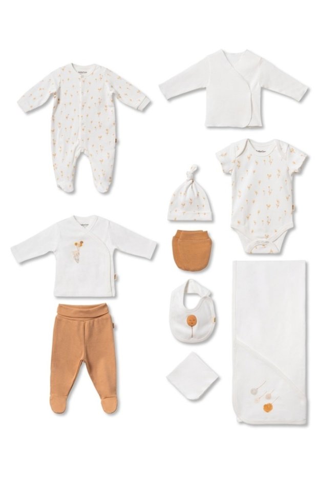 100% Organic Cotton, 10-Piece Hospital Discharge Set – Newborn Baby Set with Balloon Pattern