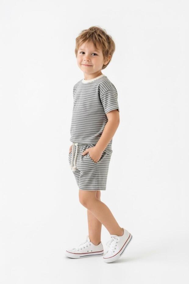 Striped Shorts T-Shirt 2-Piece Set